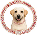 Dog Collar Cuban Link Rose Glod Crystal Dog Necklace Metal Chain Collar by Unknown