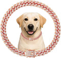 Dog Collar Cuban Link Rose Glod Crystal Dog Necklace Metal Chain Collar by Unknown
