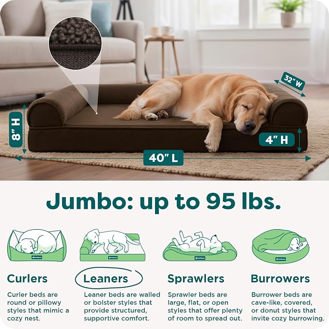 Furhaven Orthopedic Dog Bed for Large Dogs w/ Removable Bolsters & Washable - Image 3