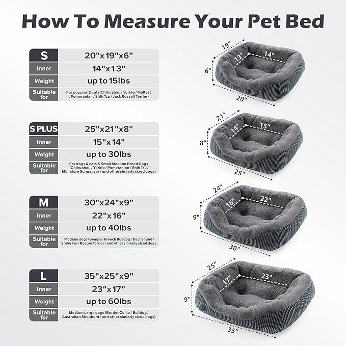 INVENHO Small Dog Bed for Small Dogs, Cat Beds for Indoor Cats Washable - Image 5