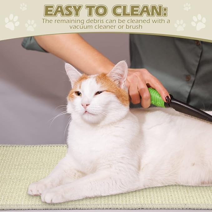 Riakrum Cat Scratch Pad, 2 Pack 32 x 16 Inches Sisal Mat, Natural Fabric Cat Pad - Image 6