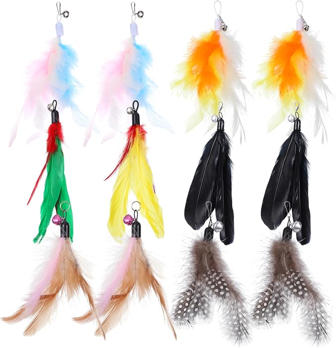 12Pcs Cat Feather Toys Refills, Feather Cat Wand Toys Attachment - Image 3