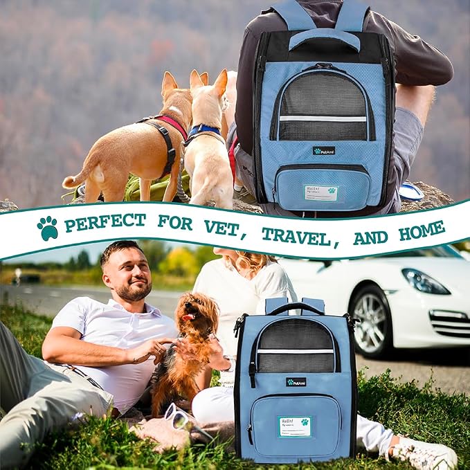 PetAmi Dog Backpack Carrier for Small Large Cat, Ventilated Pet Hiking Backpack - Image 7