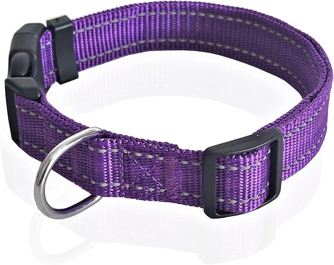 Adjustable Nylon Dog Collar, Reflective Collar 1 Inch 3/4 Inch 5/8 Inch Wide - Image 2