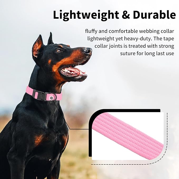 lynxking Dog Collar Soft Padded Breathable Cotton Solid Color Strong Adjustable - Image 2