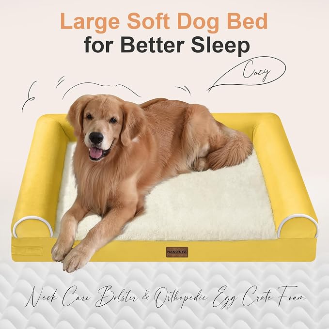 Large Dog Bed Orthopedic Washable: Jumbo Dog Bed Bolster Extra Large Dogs Egg - Image 2