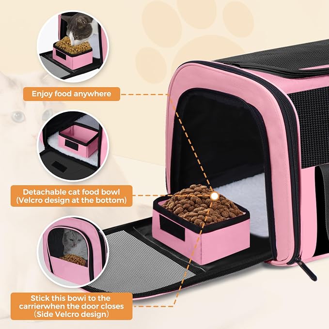 Soft Cat Carrier for Pets Up to 15 lbs, TSA Approved for Airline in-Cabin - Image 5