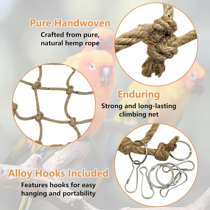 Tfwadmx Natural Bird Rope Net, Large Size - Image 2