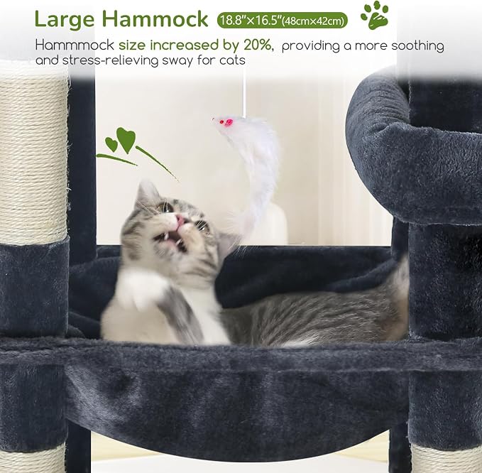 Globlazer Extra Large Platform Cat Tree, 65in Sturdy Cat Scratching Tree - Image 5