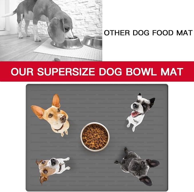 48" x 32" Largest Pet Food Mat, XXXL Silicone Dog Mats - Image 6