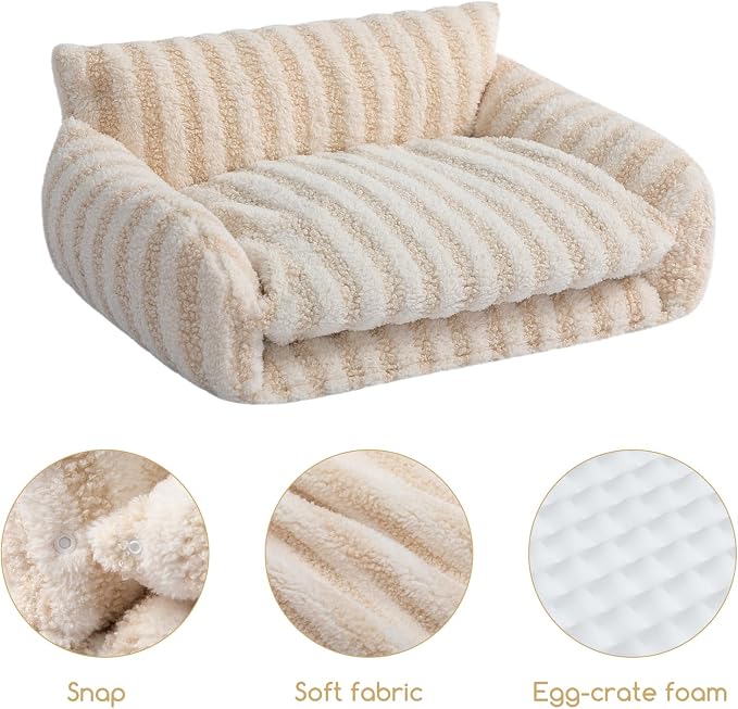 Hollypet Cat Bed Fluffy Plush Mutifuctional Double-Layer Soft Pet Couch - Image 5