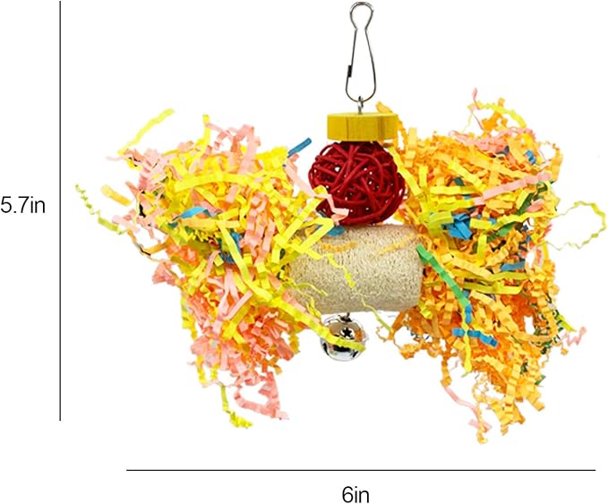 EBaokuup Bird Parrots Shredding Toys Parakeet Chewing Toys Bird Loofah Toys - Image 7