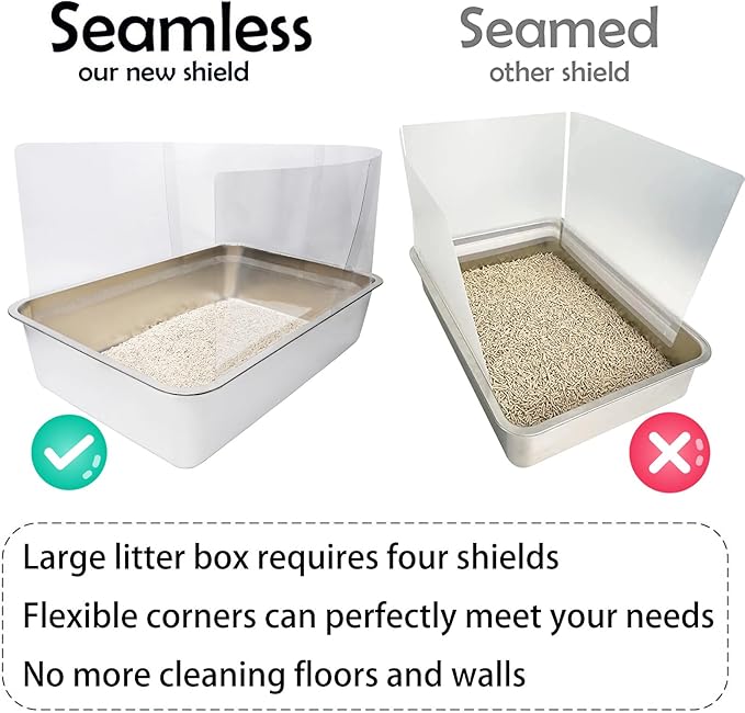 9PCS Cat Litter Box Pee Shields, Transparent Easy Clean Splash Guard - Image 5