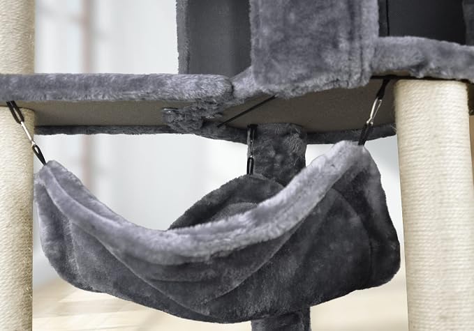 YUNIQUE Cat Tree with Cat Condo and Big Hammock - Image 7