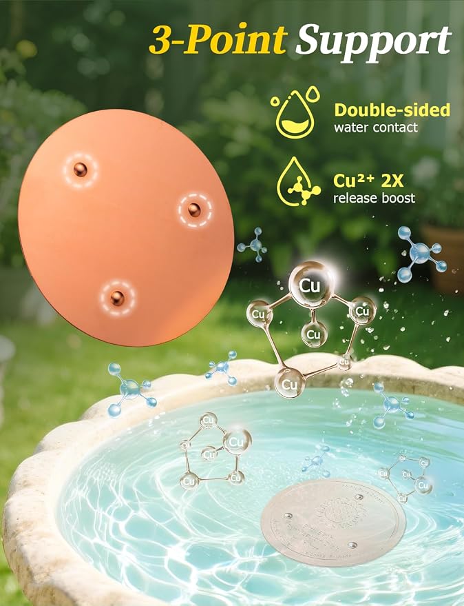 Mellbree Bird Bath Copper Disk, 0.6mm Reinforced 99.99% Pure Copper Cleaning - Image 5