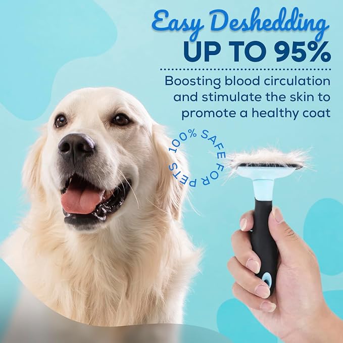 Sinko Deshedding Tool for Dogs & Cats, Pet Grooming Brush, Skin Friendly - Image 6