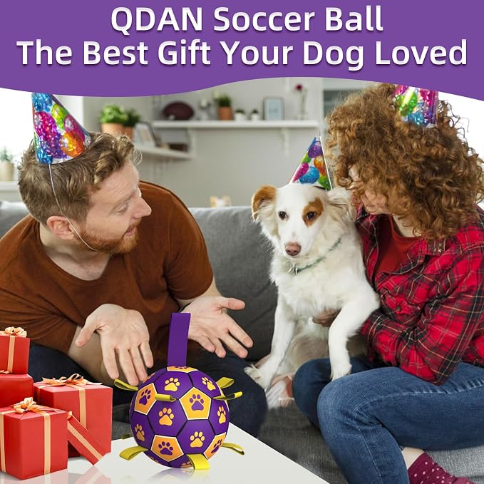 QDAN Dog Ropes Toys, Soccer Ball - Image 3
