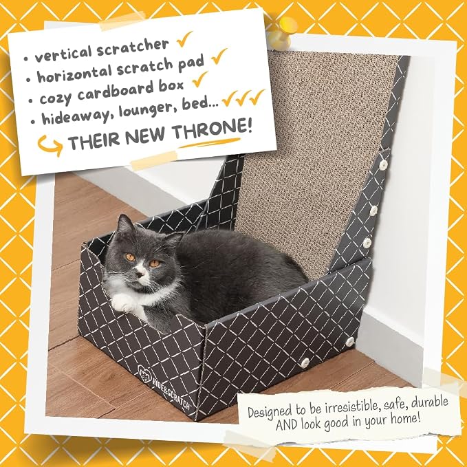 Hide & Scratch Cardboard Cat Scratcher Box & Bed - Image 2