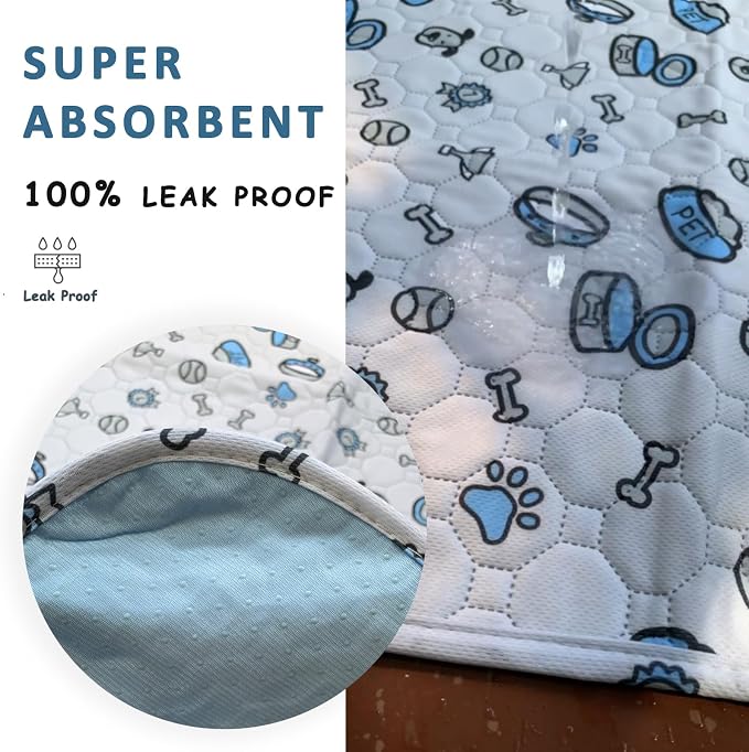 Washable Pee Pads for Dogs, 2 Pack Reusable Puppy Pads, Absorbent Whelping Pads - Image 7
