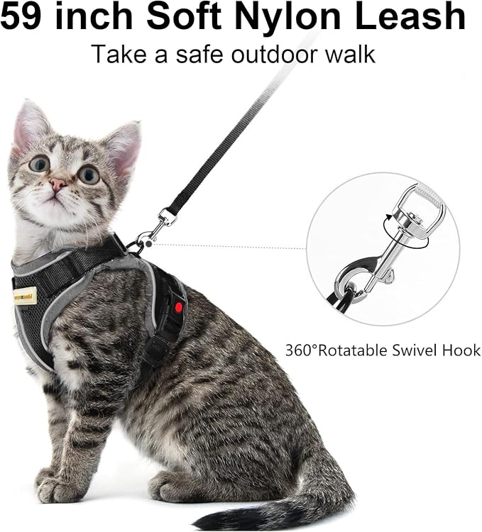 Cat Harness and Leash for Walking, Retractable Cat Harnesses and Leash Set - Image 5
