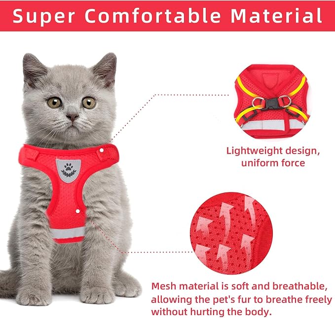 Red Cat & Dog Vest Harness - Image 2