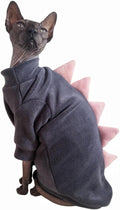 Dinosaur Sphynx Cat Clothes, Soft Polar Fleece Sweater by Kitipcoo
