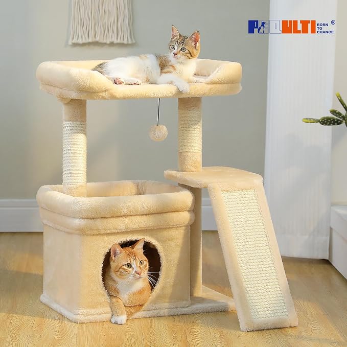 PEQULTI Small Cat Tree Tower for Large Adult Cats - Image 7