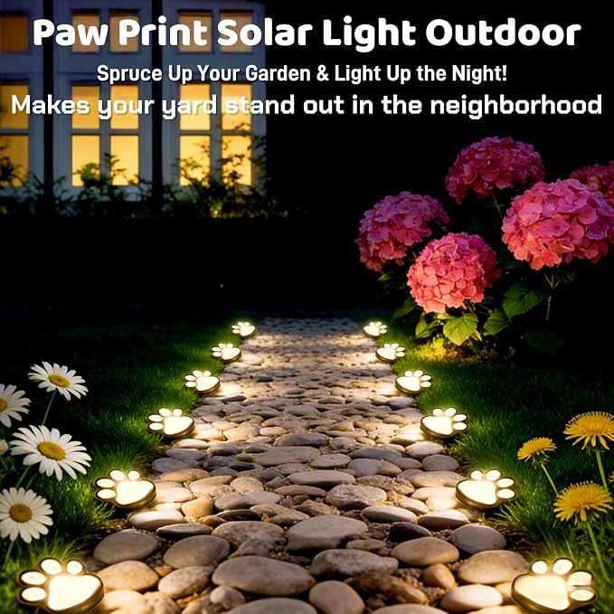 3pcs-Solar Paw Print Lights, Wireless of Cat Dog Animal Solar Lights Outdoor - Image 4