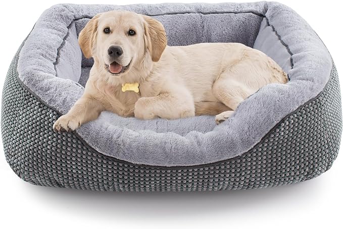 INVENHO Medium Dog Beds for Medium Dogs Washable, Rectangle Dog Bed Medium Size by INVENHO