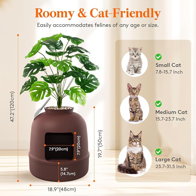 Lifewit Cat Litter Box, Hidden Enclosure Litter Tray - Image 4