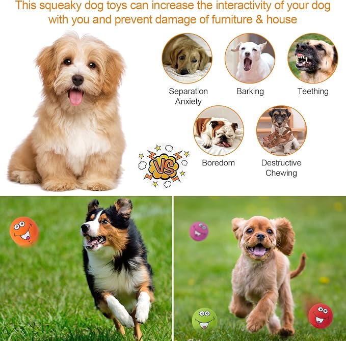 Squeaky Dog Toys Chewing Durable Teething Latex Rubber Soft Interactive Fetch - Image 6