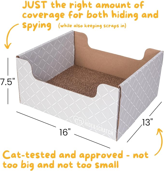 Hide & Scratch Cardboard Cat Scratcher Box & Bed - Image 5
