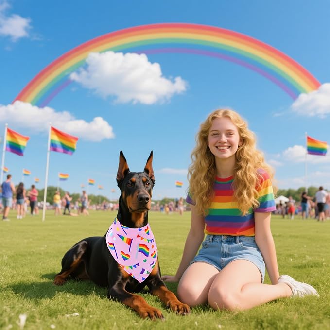 30 Pack Rainbow Dog Bandanas Bulk - Image 6