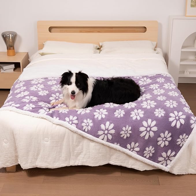 Waterproof Blanket for Dog Cat or Adult, Cute 3D Textured Flower Dog Blanket - Image 6