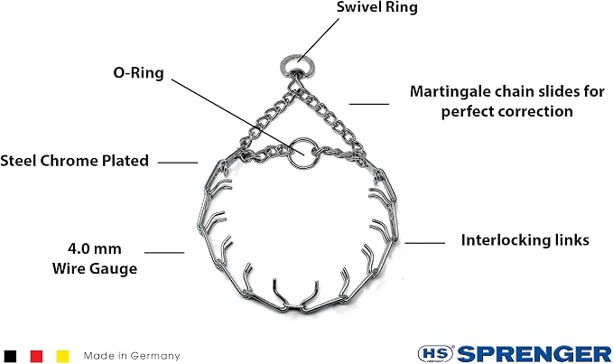 Herm Sprenger Prong Dog Training Collar Ultra-Plus Chrome Plated Steel Pet - Image 2