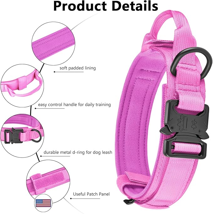 DAGANXI Tactical Dog Collar, Adjustable Military Training Nylon Dog Collar - Image 3