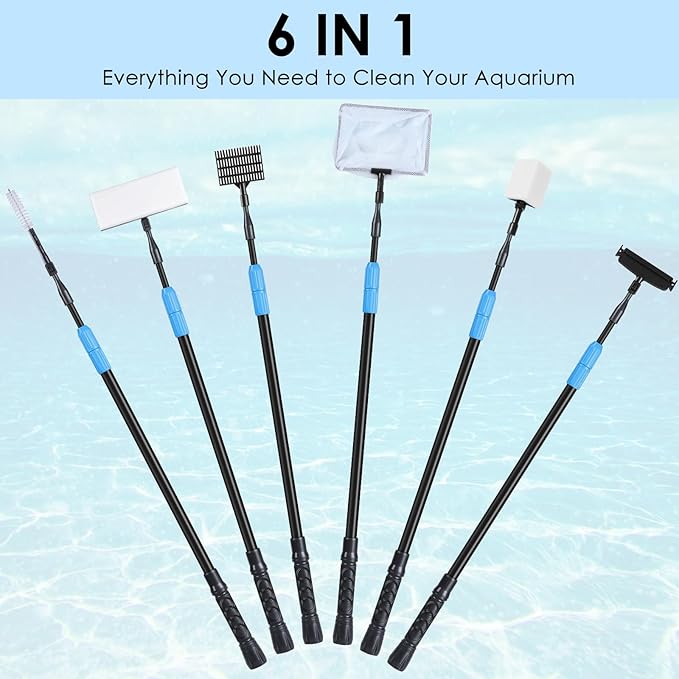 AquaMiracle 6 in 1 Aquarium Cleaning Tool Kit Fish Tank Cleaning Kit - Image 2