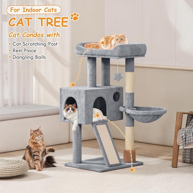 36-Inch Cat Tree Tower for Small and Medium Indoor Cats, Condo & Scratching - Image 2