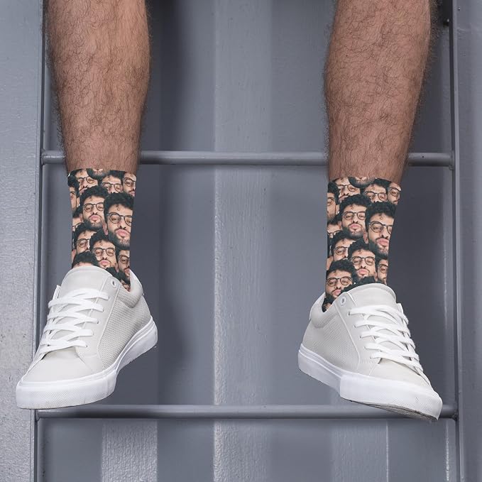D-Story Custom Face Socks, Personalized Photo Picture on Socks, Unisex Athletic - Image 4
