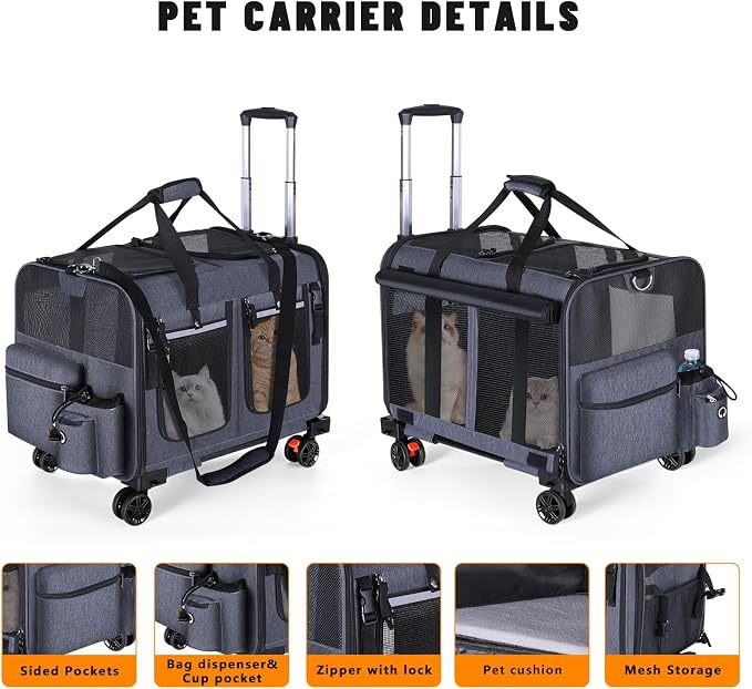 Cat Carrier for 2 Cats, Cat Carrier - Image 7
