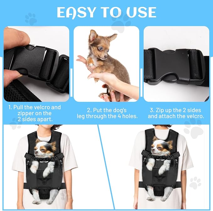 Petmolico Pet Dog Carrier Backpack, Adjustable Dog Legs-Out Front Backpack - Image 5