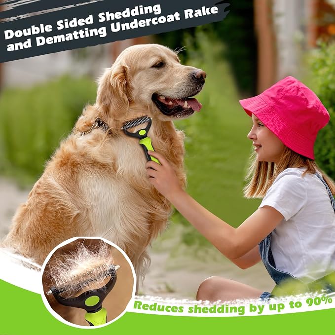 3PCS Self Cleaning Slicker Brush & Pet Grooming Rake & Bath Brush - Image 3