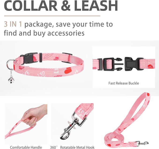 PUPTECK Adjustable Dog Harness Collar and Leash Set Step in No Pull Pet Harness - Image 4