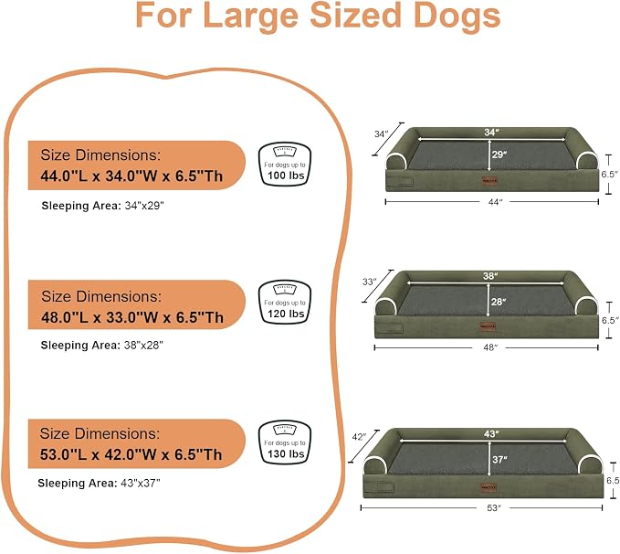 Large Dog Bed Orthopedic Washable: Jumbo Dog Bed Bolster Extra Large Dogs Egg - Image 6