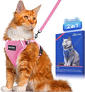 Halypet Cat Harness and Leash Set Escape Proof Soft Adjustable Cat Leash by DOMoreWithYourPet