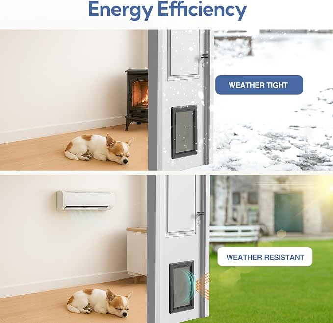 Dog Door for Exterior Door, Antirust & Heavy Duty Doggie Door, Aluminum Doggy - Image 9