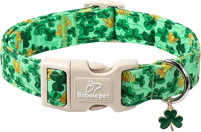 St. Patrick's Day Dog Collar for Large Dogs by Babolepet