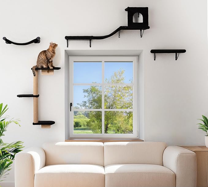Wall Mounted Cat Furniture Set of 4 – 4 in 1 Cat Wall Shelves - Image 6