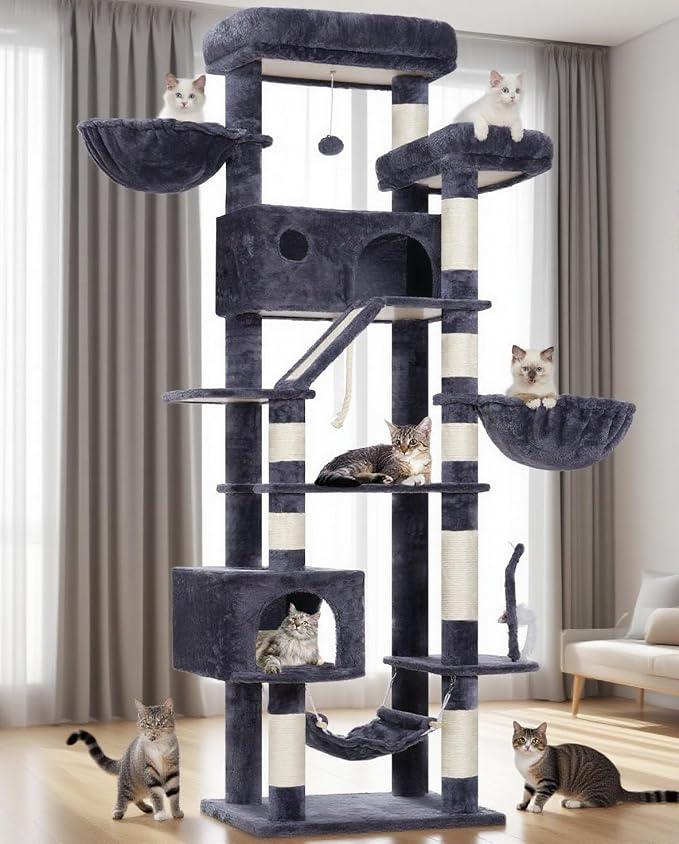 Cat Tree for Large Cats, 78.7" Tall Cat Tower for Indoor Cats Multiple Cats - Image 8
