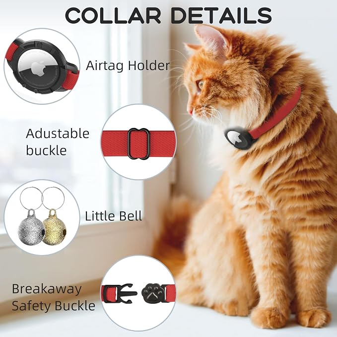 AirTag Cat Collars, Stretchy Collar - Image 3